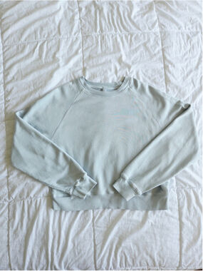 Skims French Terry Light Blue Raglan Sleeve Pullover Sweatshirt XL Loungewear